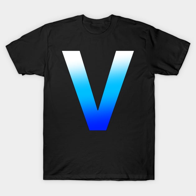 Blue Letter V T-Shirt by JennaBunnies